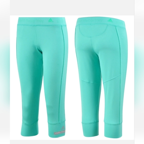 Stella McCartney x Adidas The Essential 3/4 Tight Leggings Shimmer Green XS - Picture 10 of 10